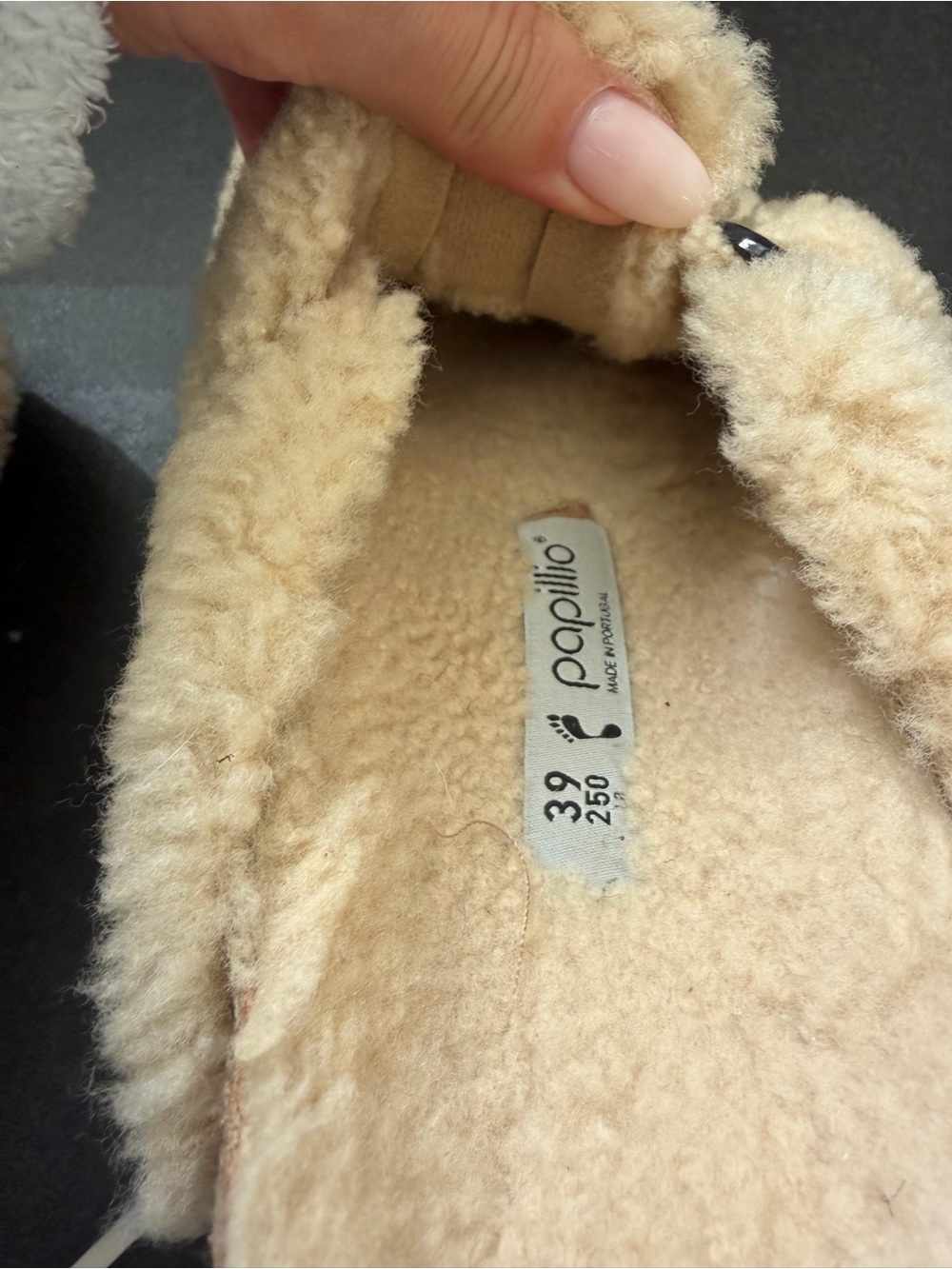 Birkenstock Papillio Boston Big Buckle Clogs Sherpa/Shearling Beige Size 39 - Picture 8 of 9